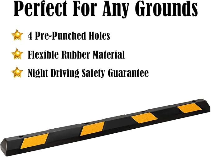 IRONMAX Parking Stopper for Garage, Heavy Duty Parking Block Garage Wheel Stop - Image 2