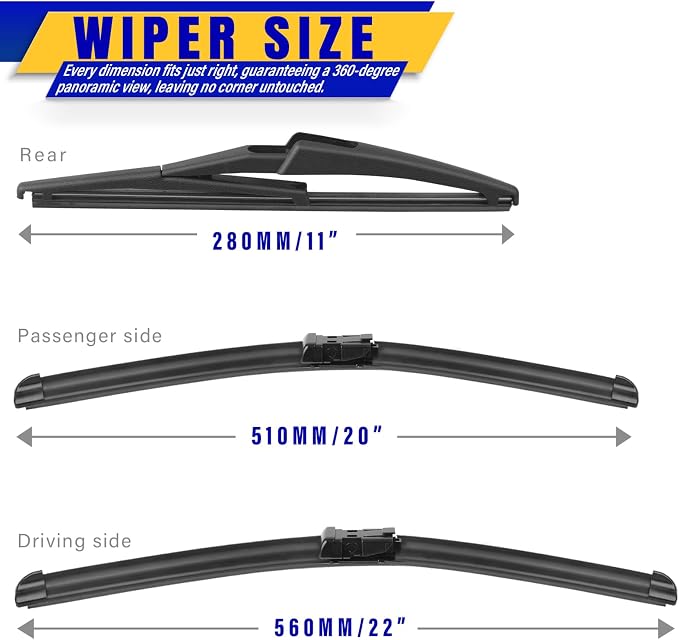 3 wipers Replacement for 2015-2020 2021 2022 2023 jeep renegade, Windshield - Image 2