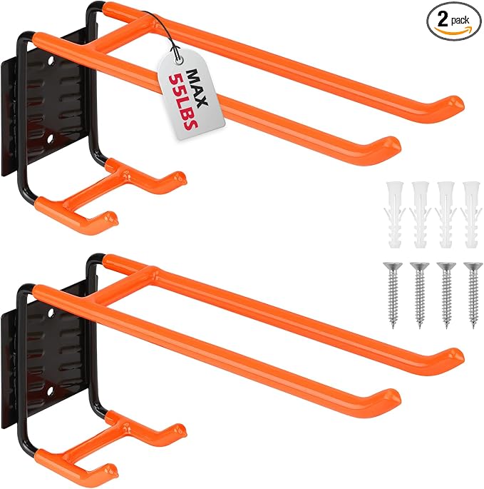 2-Piece 9.4" Heavy Duty Garage Hooks, Sturdy Utility Hooks Holds 55 LB Wall by SEDY