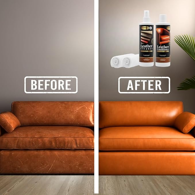 Water Based Solution Leather Cleaner and Conditioner w/ 2 Free Microfiber Cloths - Image 2
