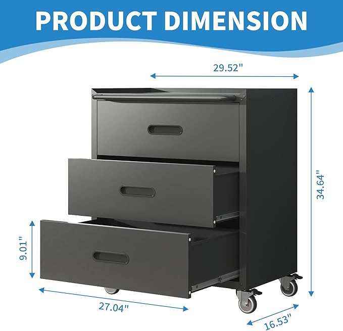 Metal Tool Cabinet, Garage Storage Cabinet System, Wall Cabinet & Locking - Image 3