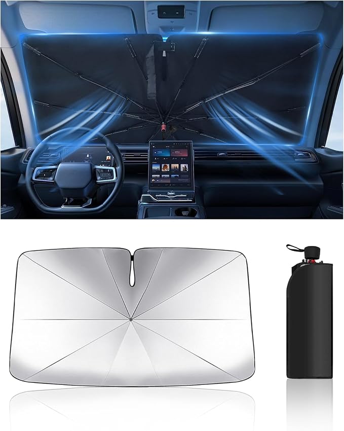 Car Windshield Sun Shade-Sun Ray Reflective Front Window Cover, Foldable Car by Noiclub