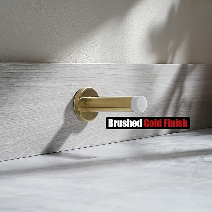 JQK Door Stopper Gold, 304 Stainless Steel Thicken 1mm Sound Dampening Door - Image 5