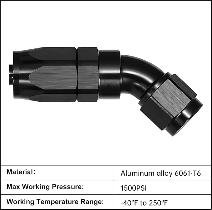 EVIL ENERGY 12AN 45 Degree One Piece Full Flow Hose End Fitting Swivel - Image 3