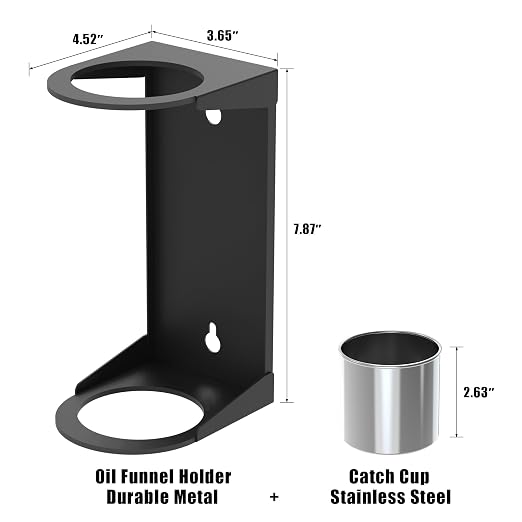 UNITEDPOWER Wall Mount Oil Funnel Holder, Organizer Storage Rack - Image 2