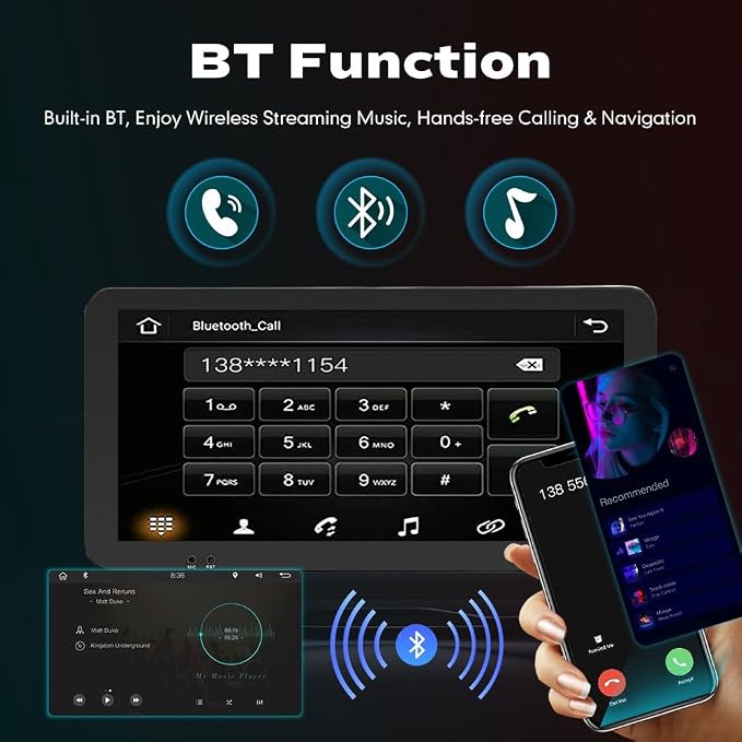 Kunfine Car CarPlay Android Auto Navigation Stereo GPS Radio Camera Display - Image 7