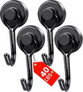MIKEDE Magnetic Hooks 4 Pack, 40Lbs Heavy Duty Neodymium Magnet Hooks Black by MIKEDE