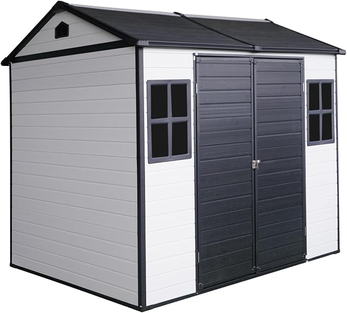 8x6 FT Outdoor Storage Shed, Resin Garden Shed - Image 7
