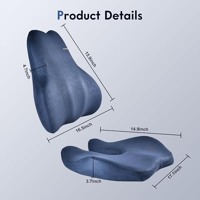 Coverado Memory Foam Car Seat Cushion and Lumbar Support Pillow - Image 6