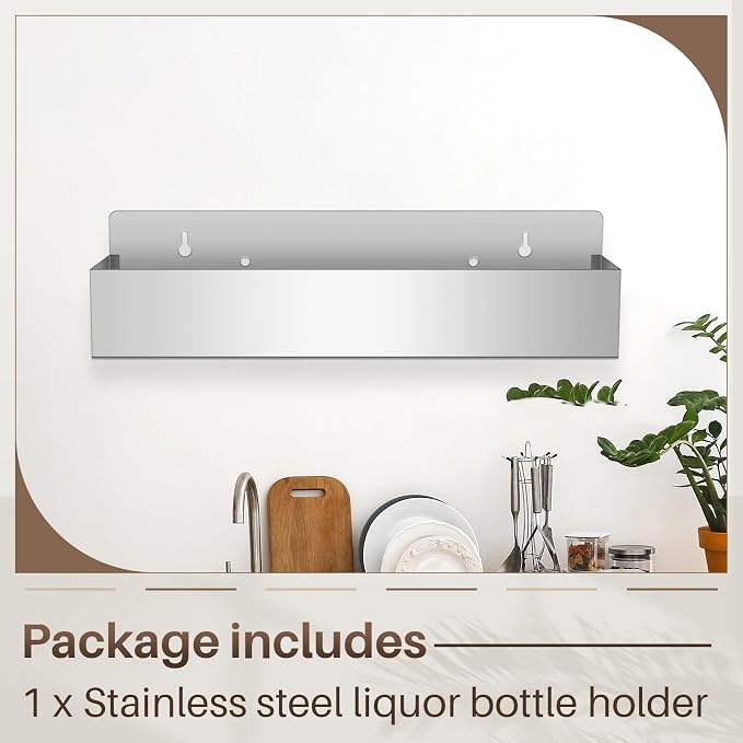 Tanlade 1 Pieces 22 Inch Single Speed Rail Stainless Steel Liquor Bottle Holder - Image 3