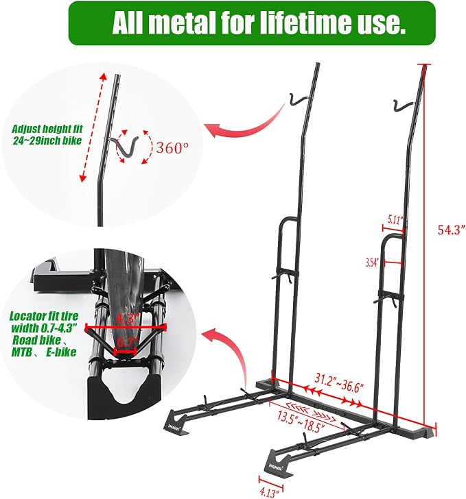 Bike Stand, Vertical Bike Rack For Indoor Bike Storage, Upright Bicycle Stand - Image 5