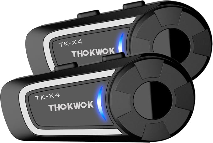 TK-X4 Motorcycle Bluetooth Headset, 6 Riders 2000m Helmet Group Intercom by THOKWOK