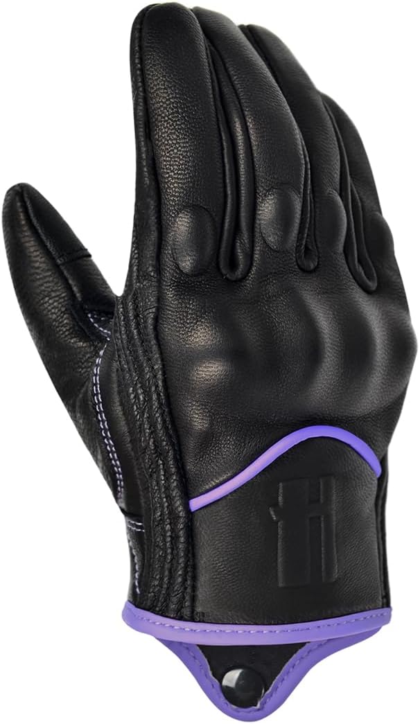 Harssidanzar Women's Motorcycle Gloves, Leather Motorcycle Gloves, Motorbike - Image 3