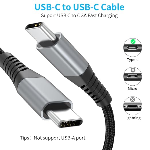 6 inch Braided USB C to C Charger Cable - Image 4