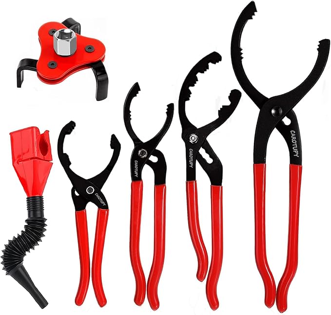 6Pcs Oil Filter Pliers Set, Universal Oil Filter Wrench by CAROTUPY