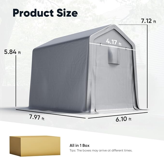 Quictent Heavy Duty 6x8FT Carport Shelter - Image 5