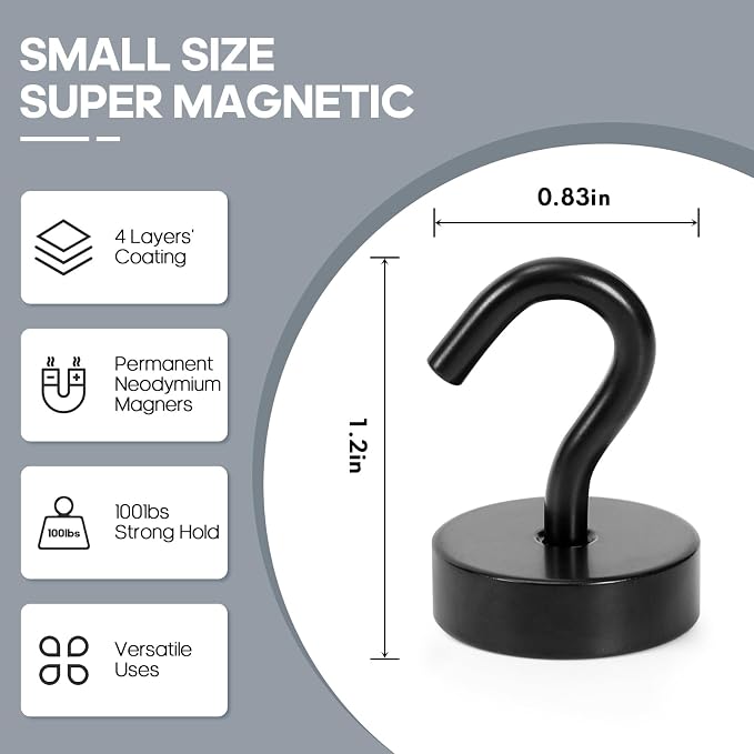 Neosmuk Magnetic Hooks, Cruise Ship Essentials, 40lb+ Heavy Duty Magnetic Hooks - Image 4