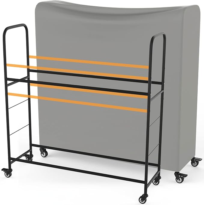 Rolling Tire Rack – Metal, Adjustable, Tire Stand & Protective Cover, Included - Image 7
