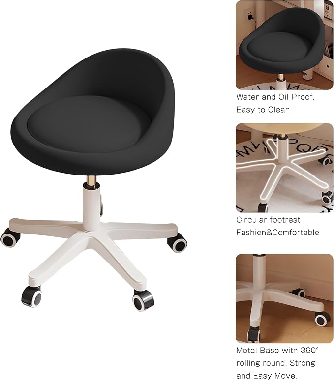 Rolling Stool Set of 3 Rolling Hydraulic Salon Stool - Image 4