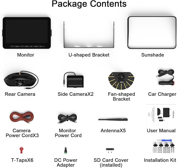 Fookoo 1080P 10" Wireless RV Backup Camera System - Image 9