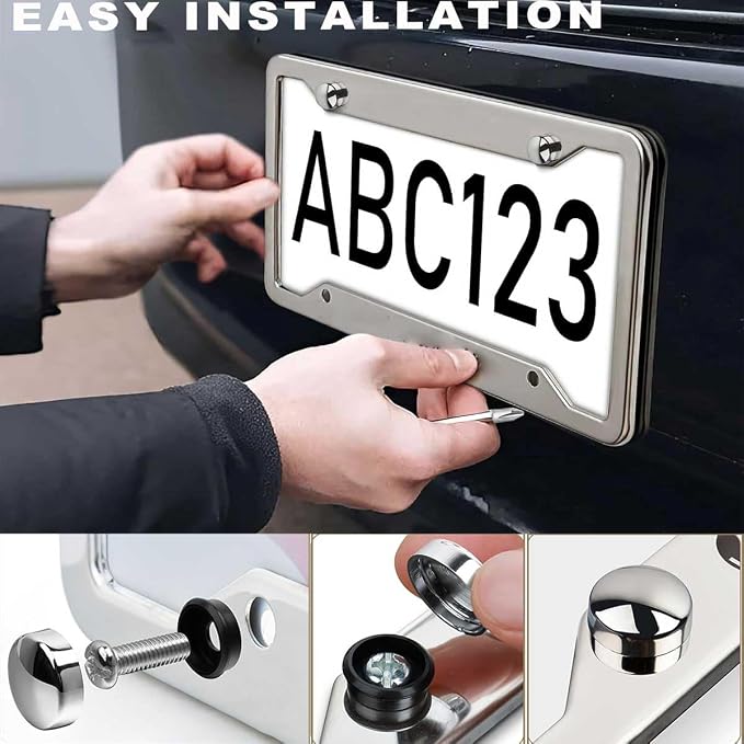 2 Pieces Paw Print License Plate Frames - Image 6
