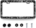 Line Art Flowers License Plate Frame Beautiful Floral License Plate Frames by BRAGHRTED