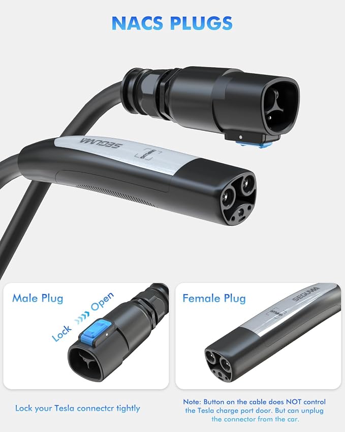 EV Charger Extension Cable for Tesla, 50Amp 40ft Up to 240V 12kW, NACS Plug EV - Image 4