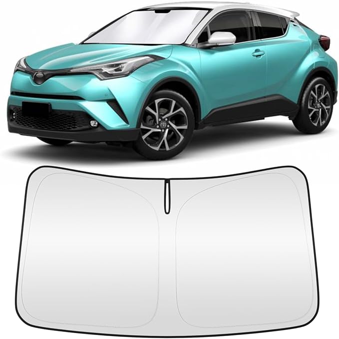 Windshield Sun Shade for 2018-2023 Toyota CHR Custom Fit Foldable Front Window by ZSLTCL