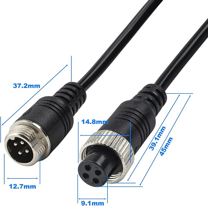 Car Video Extension Cable 4 Pin Aviation Waterproof Shockproof - Image 7
