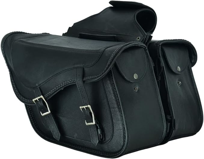 GARGOYLE BELLS Motorcycle Saddle Bags Genuine Leather Motorcycle Luggage Bag by GARGOYLEBELLS