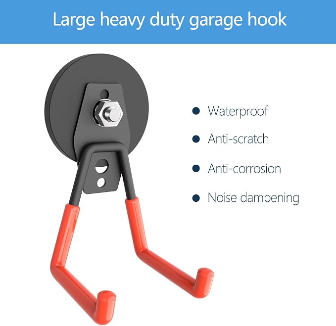 Magnetic Garage Hook, Heavy Duty Garage Storage Magnetic Hooks Steel Tool - Image 5