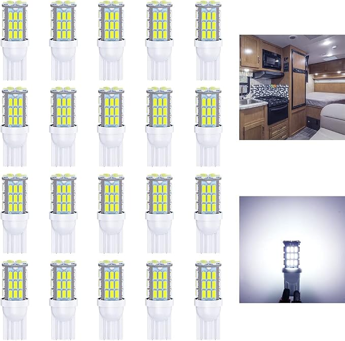 T10 921 194 168 LED Bulbs Cool White 20-Packs, Super Bright 3014 42-SMD LED by Antline