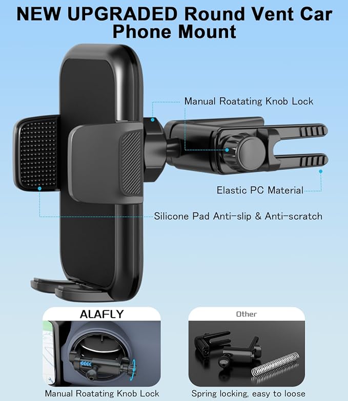 Round Vent Car Phone Holder for Jeep Wrangler JL Gradiator Compass Air Vent Car - Image 2