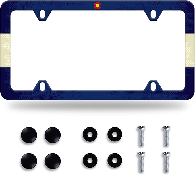 Colorado State Flag License Plate Frame License Plate Stainless Steel Parts by GORSNKYE