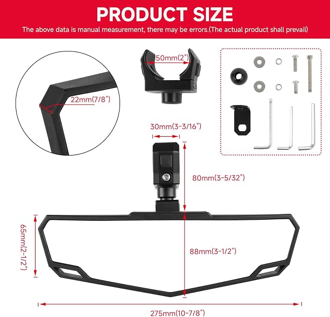 DREAMIZER UTV Rear View Mirror, 360°Adjustable Angle - Image 6
