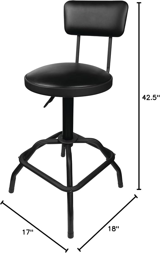 Performance Tool W85016 Pneumatic Stool w/Removable Backrest - Image 3