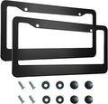 2PCS Matte Black License Plate Frames, 2 Holes Solid Aluminum License Plate by lengnoyp