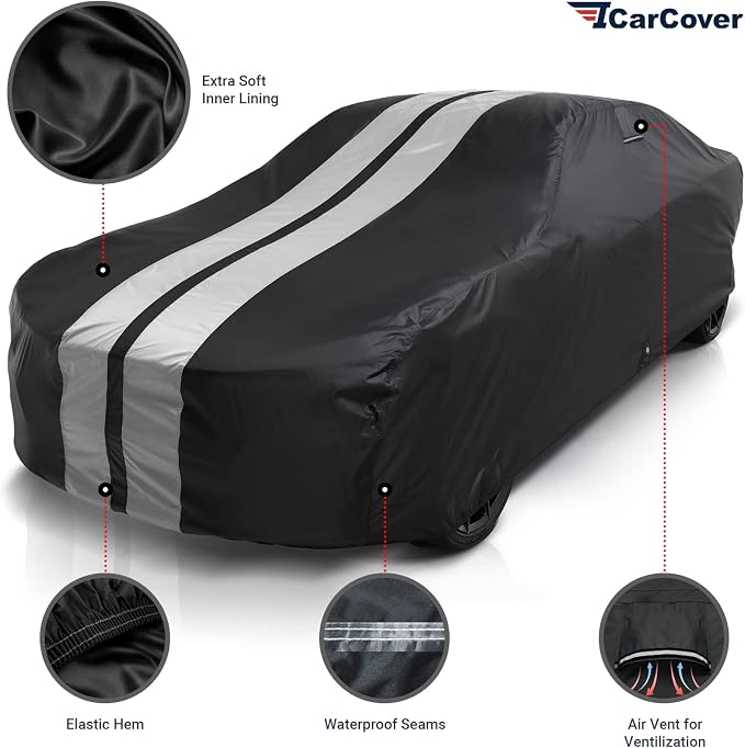 iCarCover Custom Car Cover for 1967-1973 Chevy Camaro Z28, SS Waterproof All - Image 2