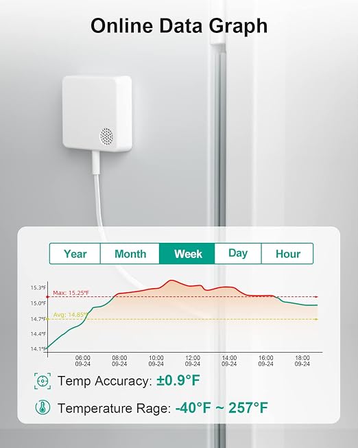 WiFi Thermometer Freezer Alarm, Email Alert, App Notification, Data Record - Image 3