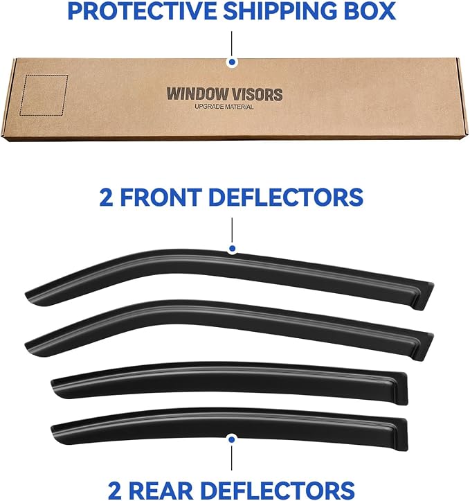 Window Visors Rain Guards for 2006 2007 2008 2009 2010 Dodge Charger, - Image 5