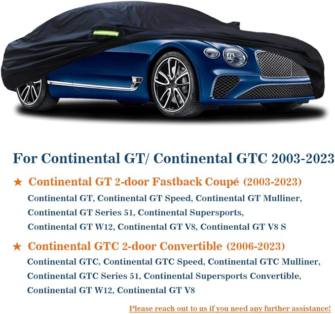 Car Cover Compatible with Bentley Continental GT Coupe/Continental GTC - Image 2