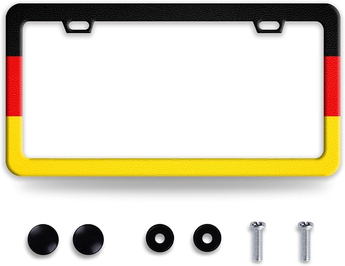 German Flag License Plate Frame Funny Germany License Plate Frames Stainless by BRAGHRTED
