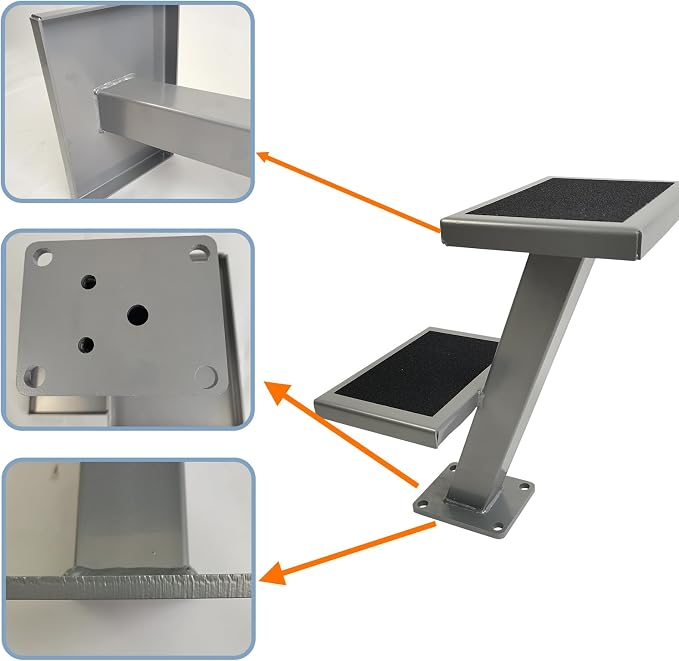 Universal 2 Double Steps Boat Trailer Ladder Boarding Step Fit - Image 4