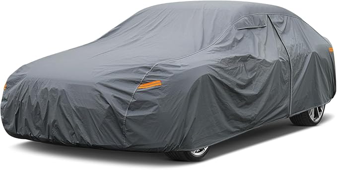 16 Layers Car Cover Waterproof All Weather, Heavy Duty Outdoor Car Cover by GUNHYI