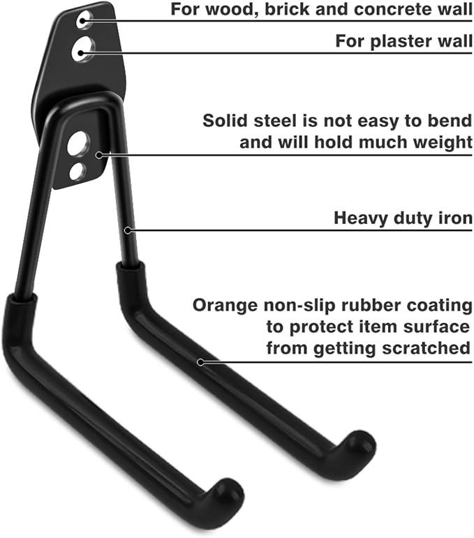 Garage Hooks Heavy Duty 14 Pack, Steel Garage Storage Hooks, Tool Hangers - Image 3