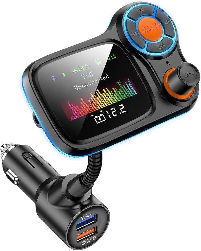 TSNAM Wireless Car Bluetooth Adapter, Radio FM Transmitters HandsFree Call by TSNAM