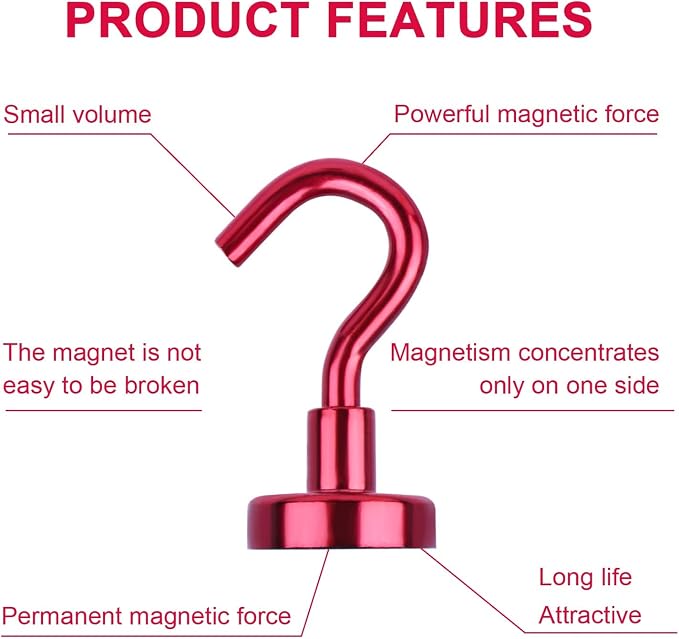DIYMAG Magnetic Utility Hooks, 30Lbs Heavy Duty Rare Earth Neodymium Magnet - Image 4