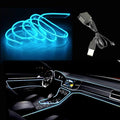 El Wire Ice Blue Interior Car LED Strip Lights, 2M Neon Wire USB 5V by Maxlaxer