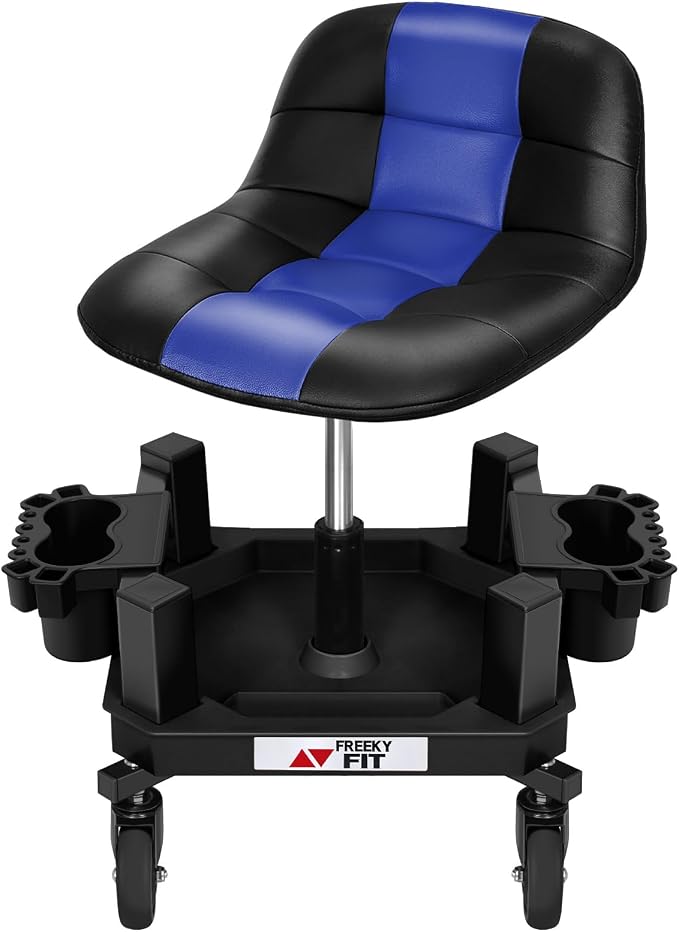 Rolling Stool with Wheels, Adjustable Shop Stool Mechanic Chair Seat Garage by FreekyFit