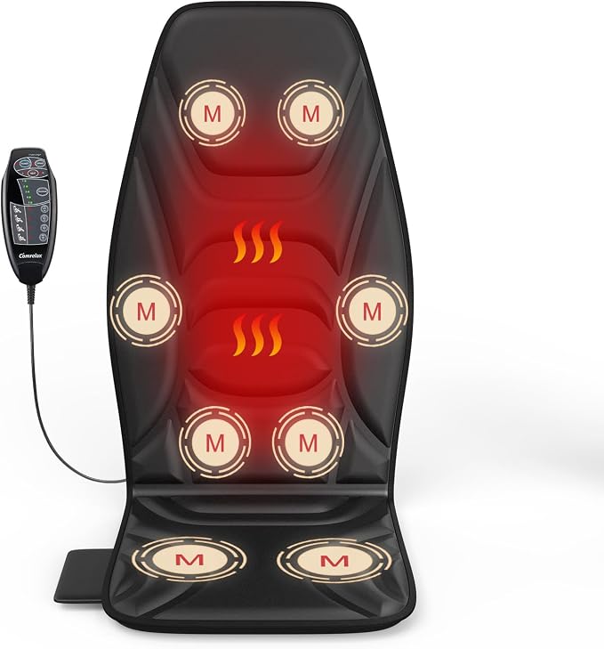 Massage Seat Cushion with Heat, Back Massager by COMRELAX